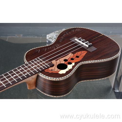 High-end custom fish wood pattern ukulele